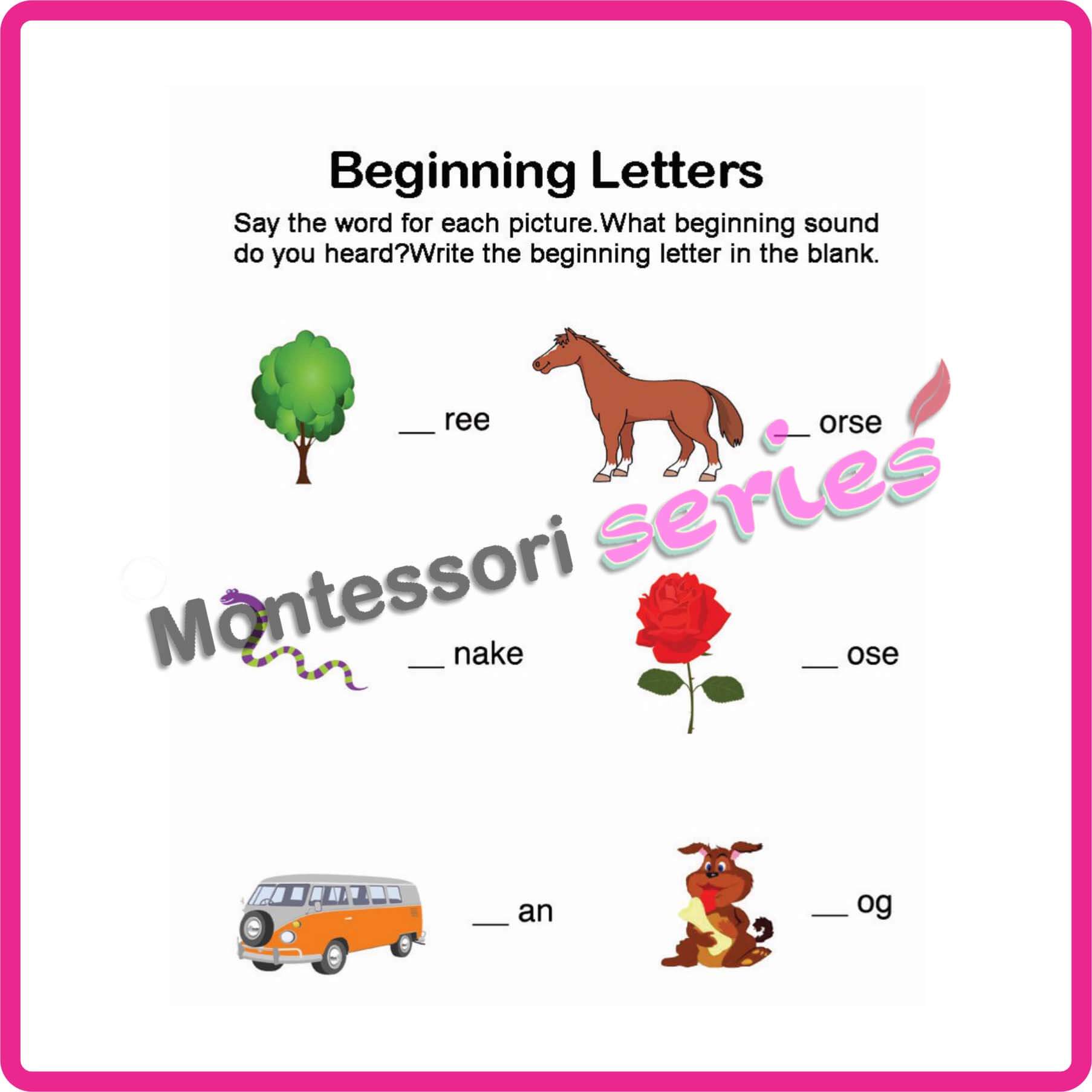 Beginning consonants-English worksheets